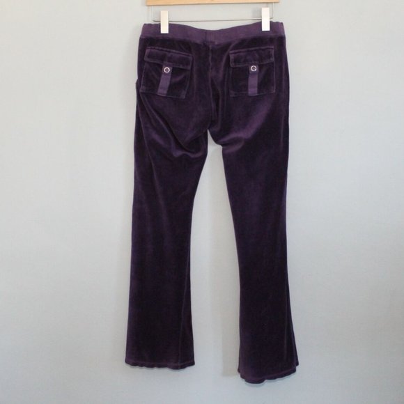 Juicy Couture Y2K Short Sleeve Velour Set Jacket Pants Purple Size Large H11834 - Picture 10 of 11